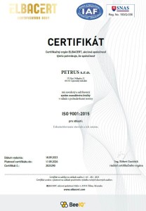 PETRUS s.r.o._CERTIFIKAT_9001_2023_SK